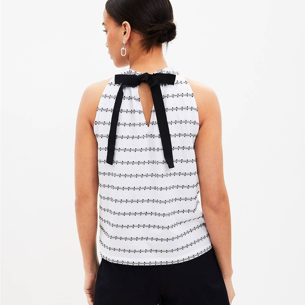 NWT LOFT Striped Dot Modern Halter Top